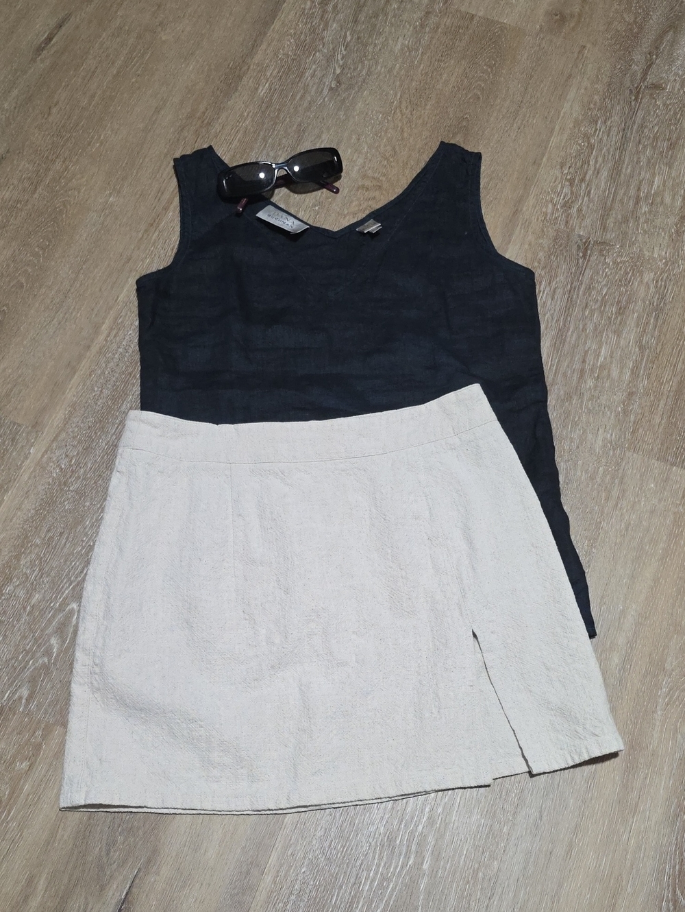 Lioness Linen Cotton Blend Lola Mini Skirt With Front Slit